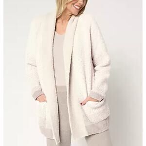 Barefoot Dreams Pearl Sandstone Cozychic Confetti Shawl Cardigan Size 1X